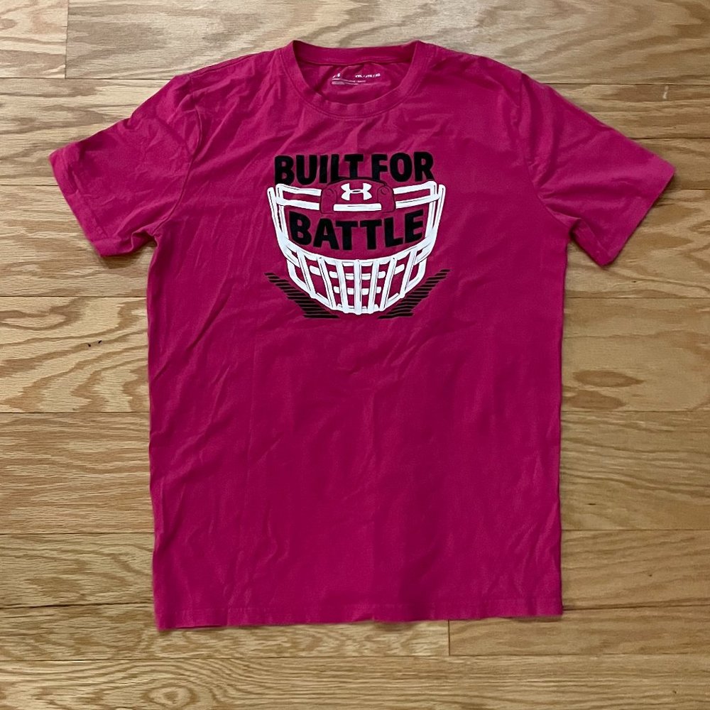 Pink Under Armour "Built for battle" tee in size XL girls